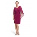 Vera Mont - 0332 4835 4599 Bordeaux stretch kleed met voile mouwen.